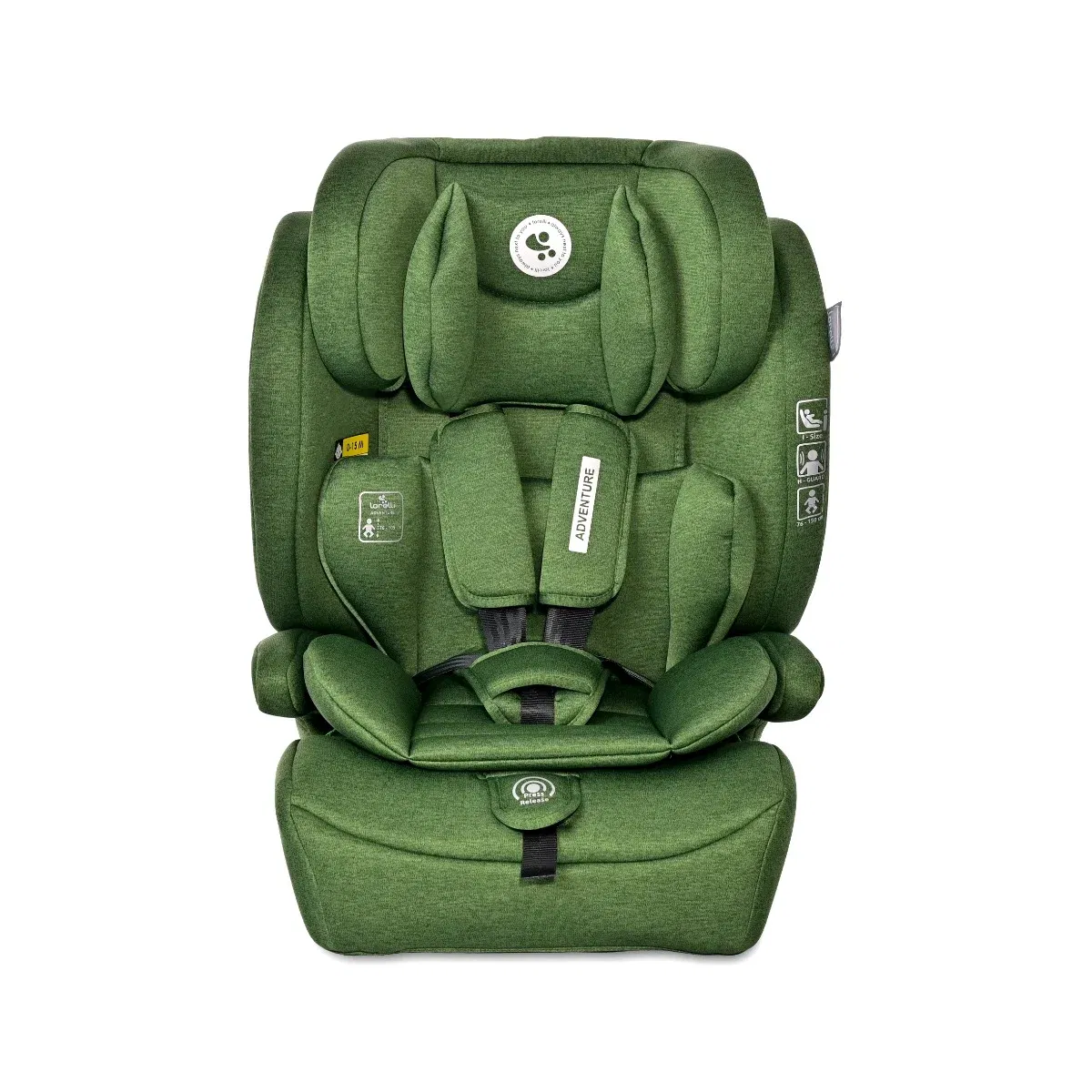 Scaun auto, Lorelli Adventure, i-Size, 15 luni-12 ani, 76-150 cm, Green