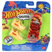 Set mini placa skateboard cu pantofi, Hot Wheels, Fiery Trickster, HVJ89