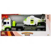 Set transportator cu elicopter, Maxx Wheels, Alb, 1:16
