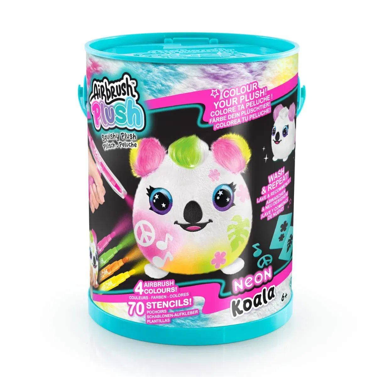 Jucarie de plus de colorat, Airbrush Plush, Neon, Koala, S2