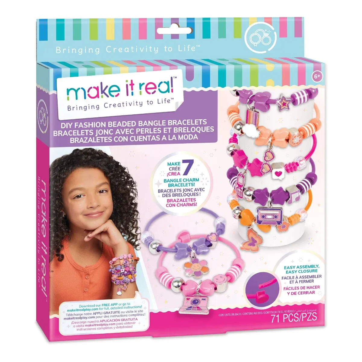 Set de creat 7 bratari, Make It Real, Fashion Bangle Bracelets, 71 piese