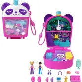 Set de joaca cu 2 papusi si 12 accesorii Polly Pocket, Bubble Tea Panda, HWN95