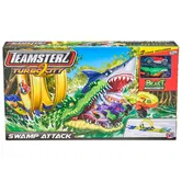 Set de joca pista cu 2 masini, Teamsterz, Turbo City, Swamp Attack