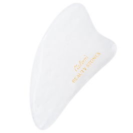 Piatra Gua Sha de masaj facial din quartz alb, Meloni Care