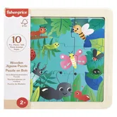 Mini puzzle din lemn, Fisher Price, Insecte, HXV19