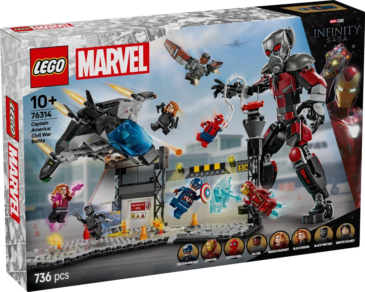 LEGO® Super Heroes - Batalia plina de actiune din Capitanul America: Razboi civil (76314)