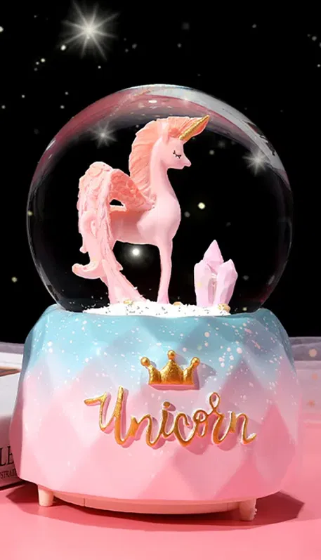 Glob de zapada cu lumini si muzica, Sunman, Unicorn, Roz