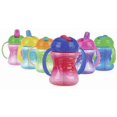 Cana sa invatam sa bem cu manere 9 luni+, 240ml, Nuby