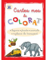 Cartea mea de colorat - Legume fructe animale mijloace de transport
