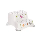 Inaltator dublu pentru baie, antiderapant, Lorelli, Hippo White Grey