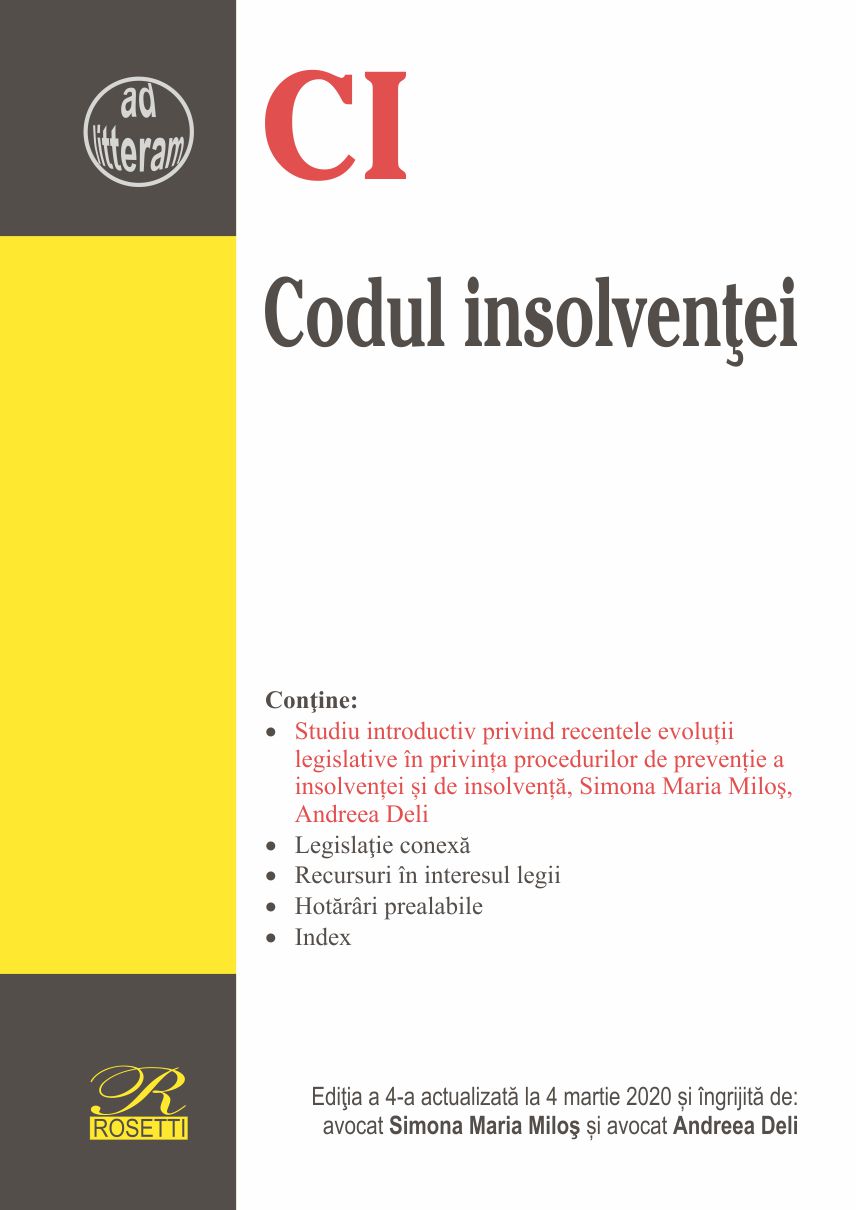 Codul insolventei. 4 martie 2020 | Andreea Deli, Simona Milos