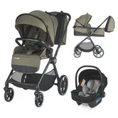 Carucior modular 3 in 1, Coccolle Lissia Moss Green si scoica auto Isize Knox Greystone