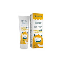 Pasta de dinti naturala pentru copii cu portocale si clementine, 50 ml, Nordics