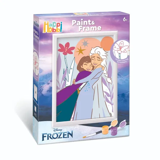 Set de pictura pe numere, Happi Hobbi, Picteaza si inrameaza, Frozen
