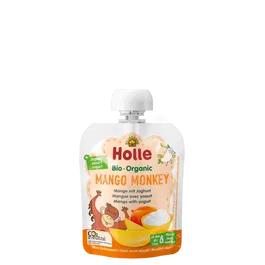 Piure Bio de Mango cu iaurt Mango Monkey, 85g, Holle