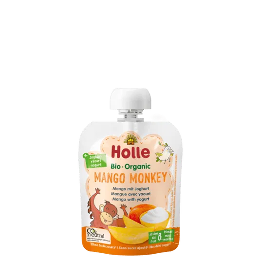 Piure Bio de Mango cu iaurt Mango Monkey, 85g, Holle