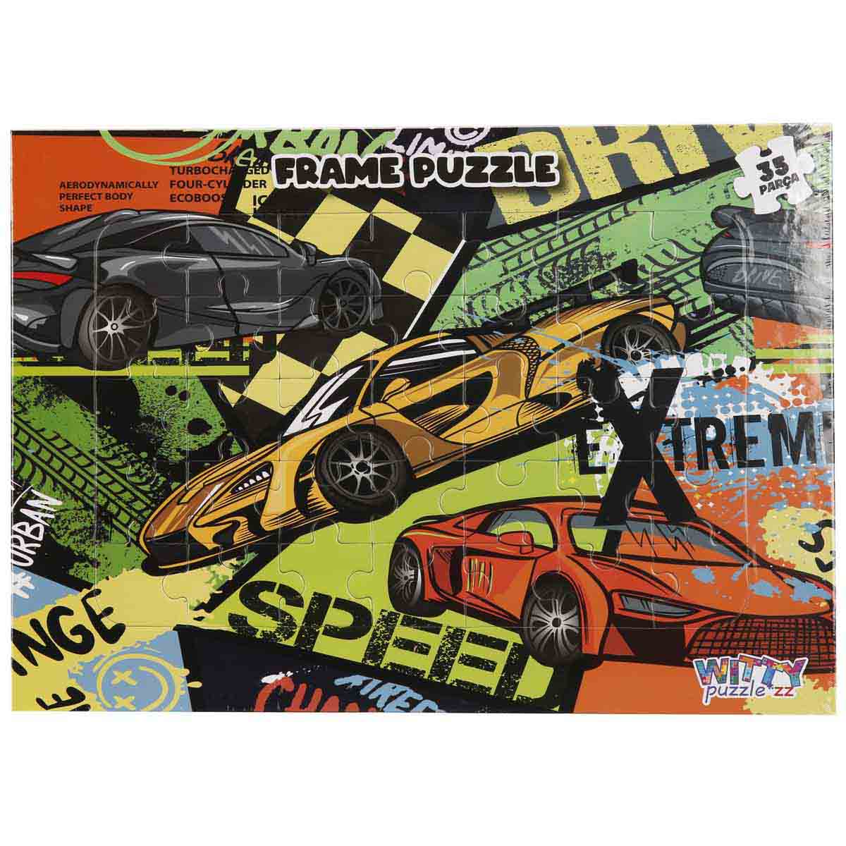 Puzzle Witty Puzzlezz, Masini de curse, 35 piese