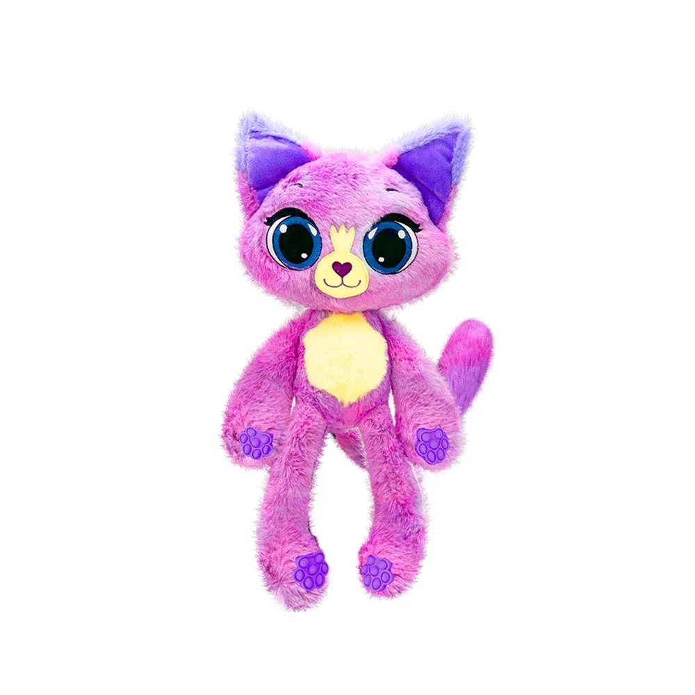 Jucarie mini de plus parfumata, Bubble Pops, S1, Grape Glee Kitty, 23 cm