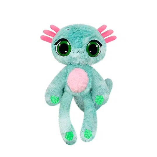 Jucarie mini de plus parfumata, Bubble Pops, S1, Whacky Watermelon Axolotl, 23 cm