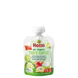 Piure Bio din Mere si Pere cu iaurt Tasty Turtle, 85g, Holle