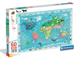 Puzzle Clementoni Maxi, Harta animalelor salbatice, 60 piese