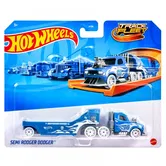 Set camion cu remorca, Hot Wheels, Track Fleet, Semi Rodger Dodger, HVF03