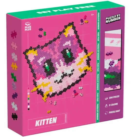 Puzzle pe numere, Plus-Plus, 500 piese, Pisicuta