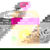 Piure Pouch de pere, banane și mei, 90 gr, Babybio