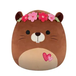 Jucarie de plus, Squishmallows, Castorul Chip cu inimioare, 19 cm