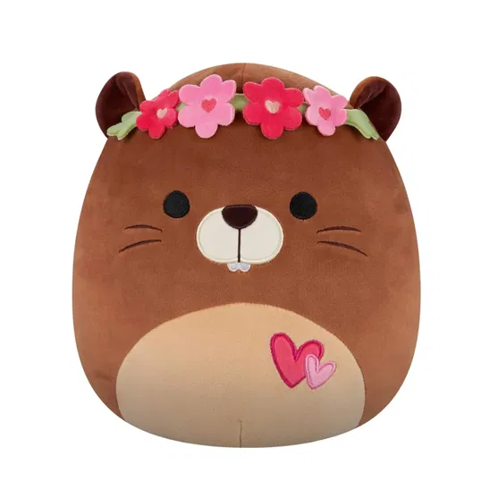 Jucarie de plus, Squishmallows, Castorul Chip cu inimioare, 19 cm