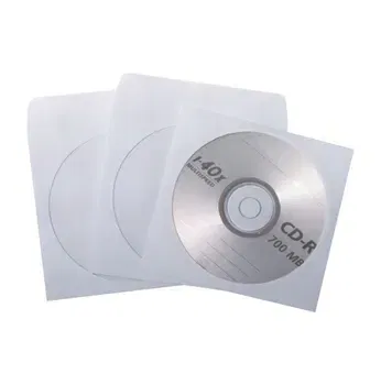 Plic CD RTC, cu fereastra pentru CD, offset, gumat, 25 buc/set, alb