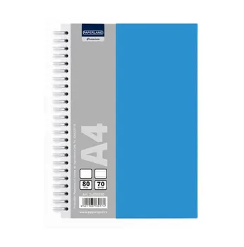 Caiet cu spirala Paperland, A4, matematica , 80 file, 70 g, albastru