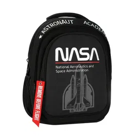 Rucsac cu un compartiment si buzunare, Starpak, Nasa Astronaut, Negru