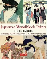 Japanese Woodblock Prints, 16 Note Cards. 16 Different Blank Cards with 17 Patterned Envelopes in a Keepsake Box! - ***