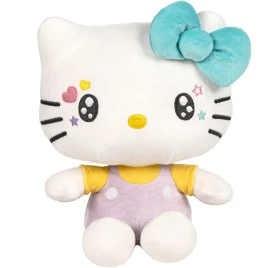 Jucarie de plus, Famosa, Hello Kitty In Your Eyes, cu salopeta lila, 22 cm