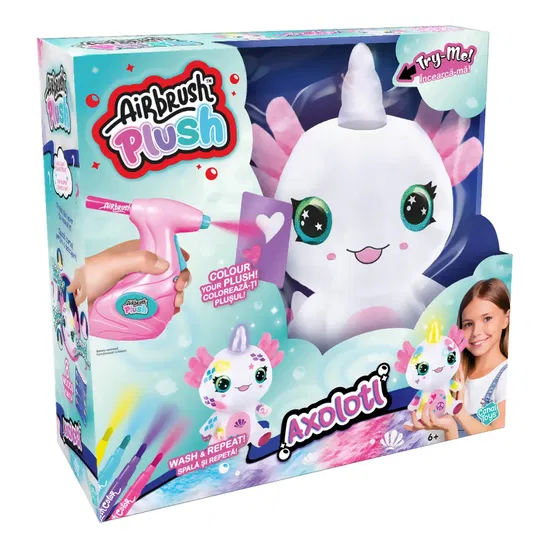 Jucarie de plus de colorat, Airbrush Plush, Light Up, Axoloti