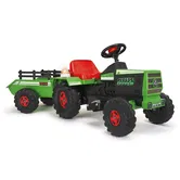 Tractor electric cu remorca, Injusa, 6V, cu sunete si lumini, Verde