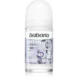 Babaria Deodorant Cotton antiperspirant roll-on cu efect de nutritiv 50 ml