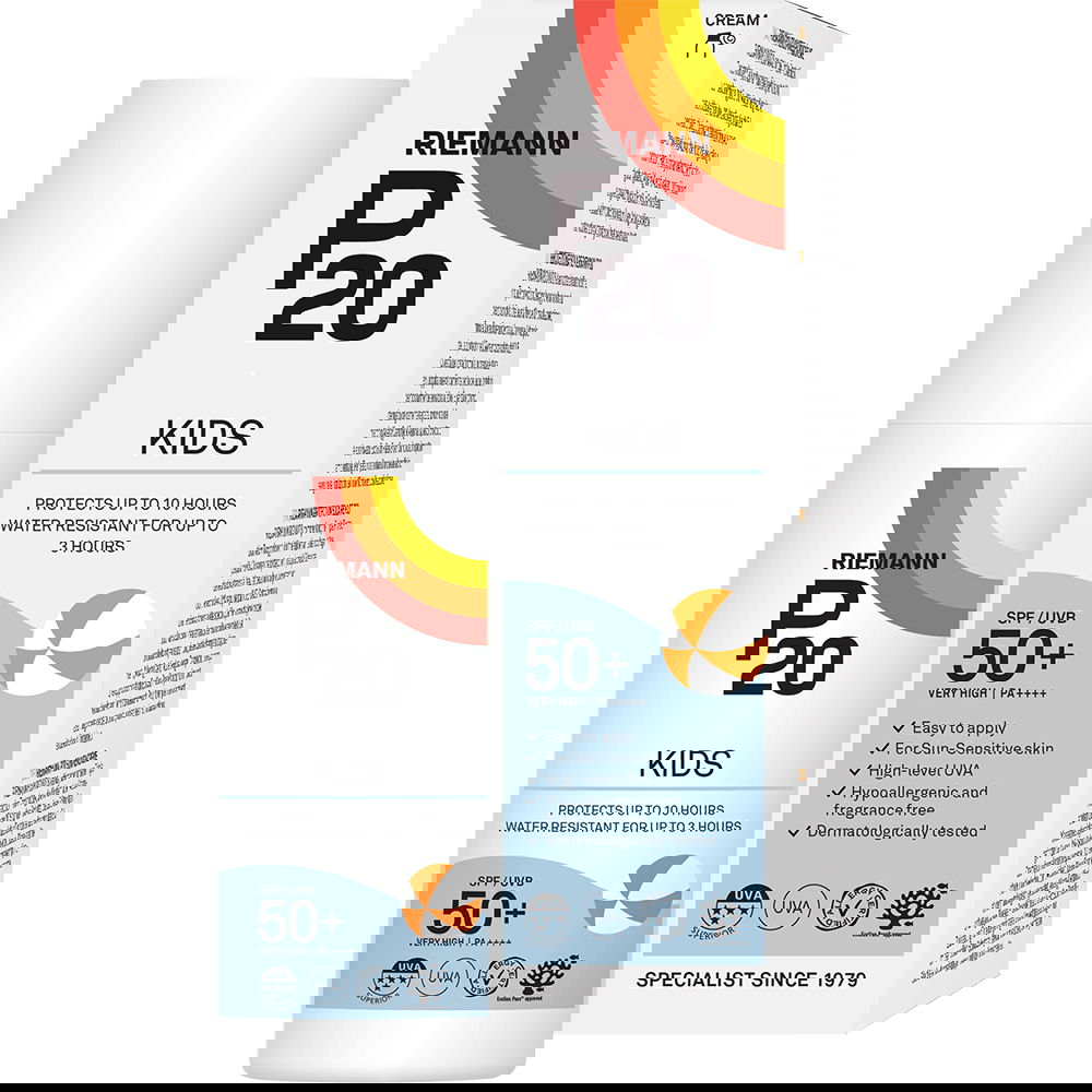Crema de fata si corp pentru copii cu factor de protectie SPF 50+ P20 Kids, 100ml, Riemann