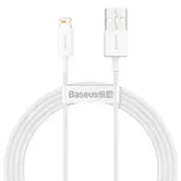 Cablu pentru incarcare si transfer de date Baseus Superior, USB/Lightning, 2.4A, 1.5m, Alb