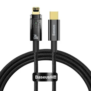 Cablu de date Baseus CATS000001, USB-C - Lightning, 20W, 1m, Negru