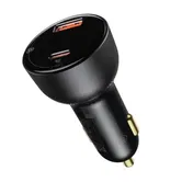 Incarcator auto Baseus Supreme, 1 x USB, 1 x USB-C, 12-24V, 30-65W, Negru