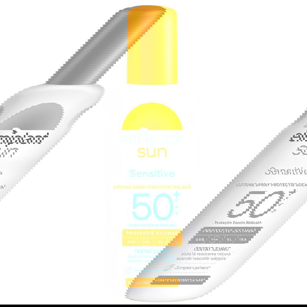 Lapte Spray Sensitive cu SPF50+ Sun, 200ml, Elmiplant