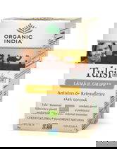 ORGANIC INDIA Ceai Tulsi (Busuioc Sfant) cu Lamaie si Ghimbir | Antistres Natural & Reinsufletire