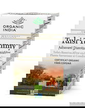 ORGANIC INDIA Ceai Digestiv Tulsi (Busuioc Sfant) Tummy cu Ghimbir, Plante Savuroase si Condimente
