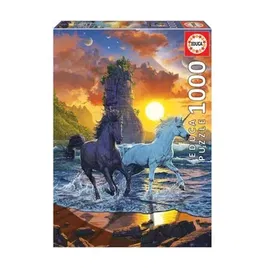 Puzzle Unicorns on beach, 1000 piese