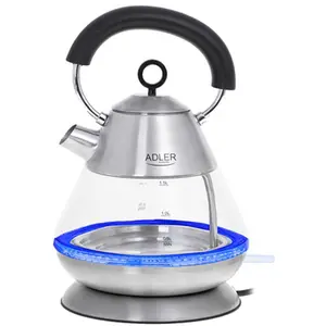 Fierbator de apa Adler AD 1282, 2200 W, 1.5 L (Argintiu/Transparent)