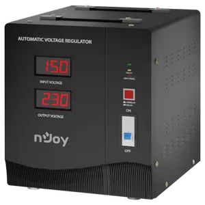 Stabilizator de tensiune nJoy Alvis 3000, 3000VA/1800W, cu releu, transformator toroidal, LCD Display, functie de intarziere la pornire si selectie a tensiunii, 5 x terminal pin