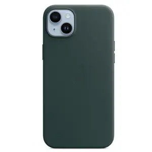 Protectie Spate Apple Leather pentru Apple iPhone 14 Plus, Magsafe (Verde)