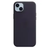 Protectie Spate Apple Leather pentru Apple iPhone 14 Plus, Magsafe (Albastru inchis)